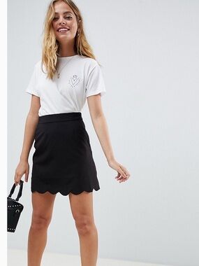 NWT ASOS Scallop Edge A-Line Mini Skirt